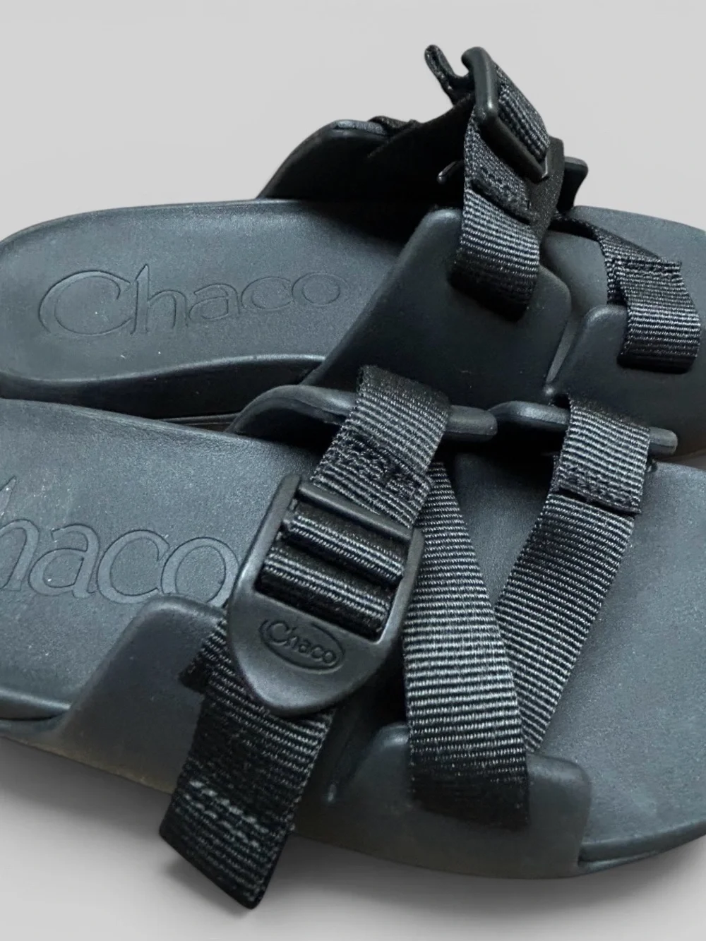 Chaco Black Adjustable Slide Sandals Youth Big Kids Size 5 Comfort Slides